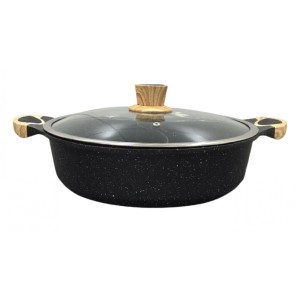 PANELA DE ALUMÍNIO COM TAMPA E DIVISÓRIA 32CM