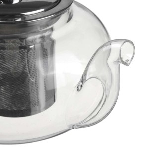 CHALEIRA DE VIDRO COM INFUSOR DE INOX 1000ML