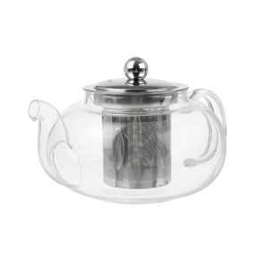 CHALEIRA DE VIDRO 600ML COM INFUSOR DE INOX
