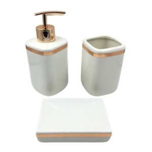 JOGO DE BANHEIRO DE PORCELANA 3PCS