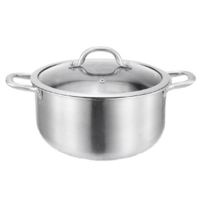 PANELA DE INOX COM TAMPA DE VIDRO 20CM
