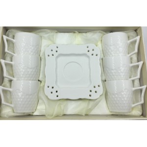 JOGO DE XICARAS E PIRES PORCELANA 12PCS